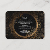 Mystieke Hemelse Zwart en Gouden Bruiloft Informatiekaartje (Voorkant)