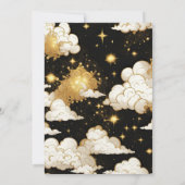 Mystieke Hemelse Zwart en Gouden Bruiloft Kaart (Achterkant)