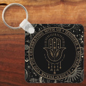 Mystieke hemelse zwart gouden bruiloft dank u sleutelhanger (Voorkant)