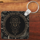 Mystieke hemelse zwart gouden bruiloft dank u sleutelhanger (Achterkant)