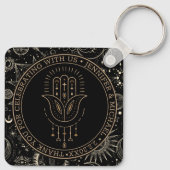 Mystieke hemelse zwart gouden bruiloft dank u sleutelhanger (Achterkant)