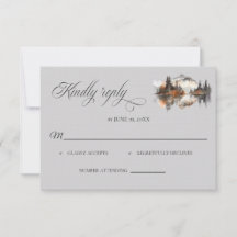 Mystieke herfst bruiloft RSVP kaart