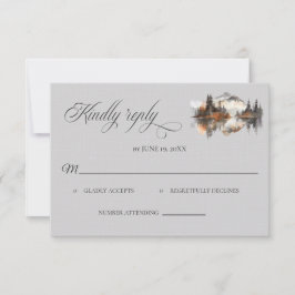 Mystieke herfst bruiloft RSVP kaart