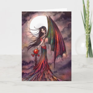 Mystieke Herfst Vampier Gothic Fairy Halloween Art Kaart