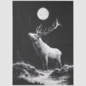 Mystieke hert onder Full Moon Decoupage Tissuepapier (Voorkant)