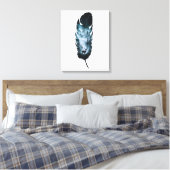 Mystieke herten in Forest Feather Large Canvas Afdruk (Insitu (Slaapkamer))