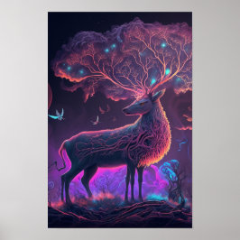 Mystieke Herten Psychodelische Poster | Spirituele