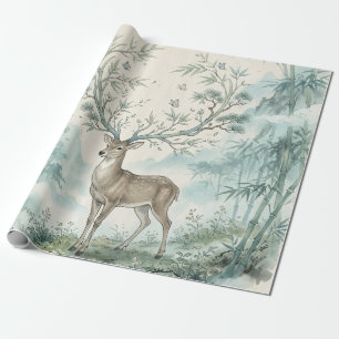 Mystieke hertenbos watercolor kunst cadeaupapier