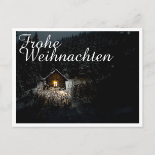 Mystieke hut in het diepe bos, Kerstmis Briefkaart