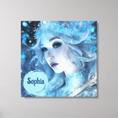 Mystieke Ice Queen - Fantasy Winter Goddess Art Canvas Afdruk (Voorkant)