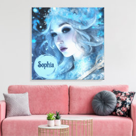Mystieke Ice Queen - Fantasy Winter Goddess Art Canvas Afdruk