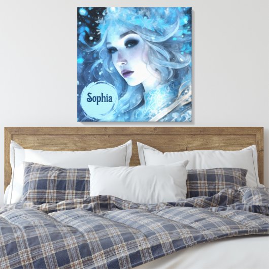 Mystieke Ice Queen - Fantasy Winter Goddess Art Canvas Afdruk (Insitu (Slaapkamer))