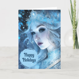 Mystieke Ice Queen - Fantasy Winter Goddess Art Feestdagen Kaart