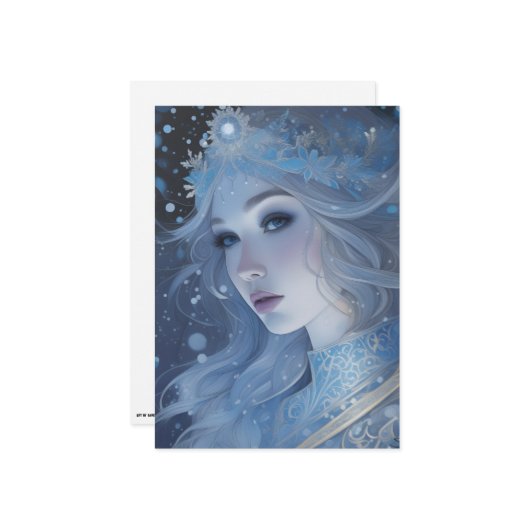 Mystieke Ice Queen - Fantasy Winter Goddess Art Feestdagenkaart (Voorkant / Achterkant in situ)