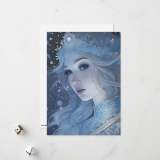 Mystieke Ice Queen - Fantasy Winter Goddess Art Feestdagenkaart