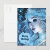 Mystieke Ice Queen - Fantasy Winter Goddess Art Feestdagenkaart (Voorkant / Achterkant)