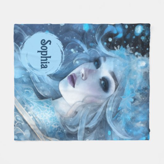Mystieke Ice Queen - Fantasy Winter Goddess Art Fleece Deken (Voorkant (Horizontaal))