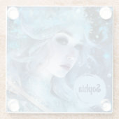 Mystieke Ice Queen - Fantasy Winter Goddess Art Glazen Onderzetter (Achterkant)