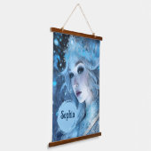 Mystieke Ice Queen - Fantasy Winter Goddess Art Hangend Wandkleed (Gebogen)