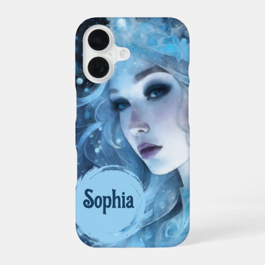 Mystieke Ice Queen - Fantasy Winter Goddess Art iPhone 16 Hoesje (Achterkant)