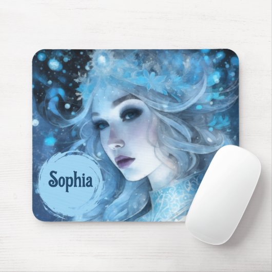 Mystieke Ice Queen - Fantasy Winter Goddess Art Muismat (Met muis)