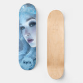 Mystieke Ice Queen - Fantasy Winter Goddess Art Persoonlijk Skateboard (Voorkant)