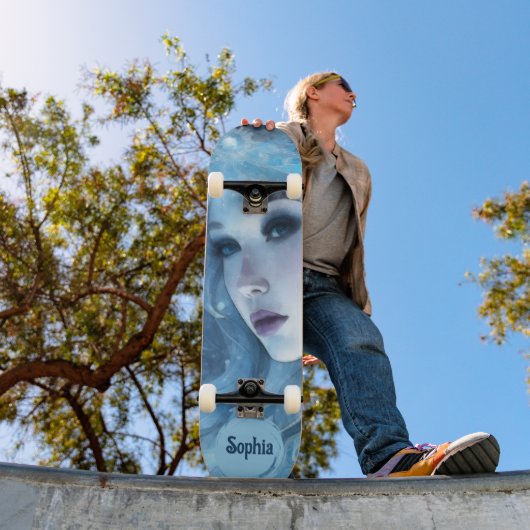 Mystieke Ice Queen - Fantasy Winter Goddess Art Persoonlijk Skateboard (Buiten 1)
