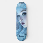 Mystieke Ice Queen - Fantasy Winter Goddess Art Persoonlijk Skateboard (Voorkant)