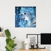 Mystieke Ice Queen - Fantasy Winter Goddess Art Poster (Thuiskantoor)