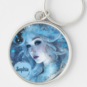 Mystieke Ice Queen - Fantasy Winter Goddess Art Sleutelhanger