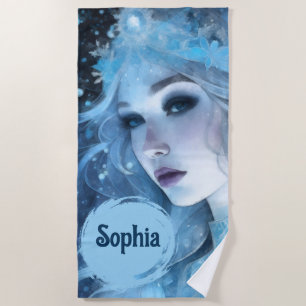 Mystieke Ice Queen - Fantasy Winter Goddess Art Strandlaken