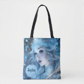 Mystieke Ice Queen - Fantasy Winter Goddess Art Tote Bag (Voorkant)