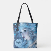 Mystieke Ice Queen - Fantasy Winter Goddess Art Tote Bag (Achterkant)