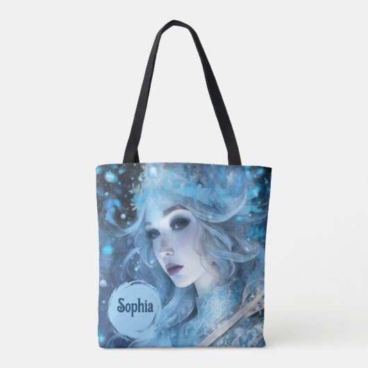 Mystieke Ice Queen - Fantasy Winter Goddess Art Tote Bag (Achterkant)
