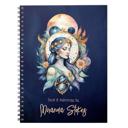 Mystieke Inanna Celestial Star Goddess Night Sky Notitieboek (Voorkant)