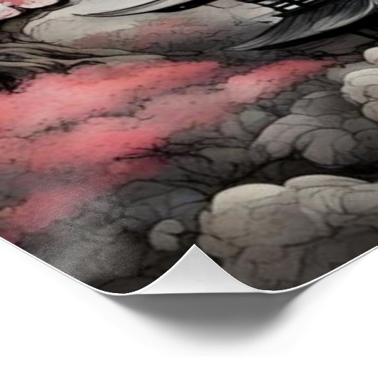 Mystieke Japanse bergen Perfect Poster (Hoek)