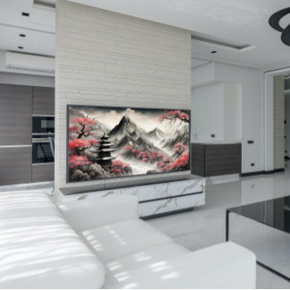 Mystieke Japanse bergen Perfect Poster