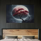 Mystieke Japanse Stijl Roze Boom Poster