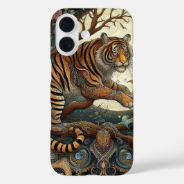 Mystieke Jungle Kat Fantasievol Lijstwerk iPhone 16 Hoesje