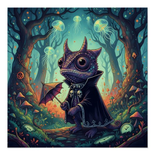 mystieke kameleon perfect poster (Voorkant)