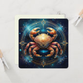 Mystieke Kanker Zodiac Krab | Hemelse Kustlijn Kaart (Voorkant / Achterkant in situ)