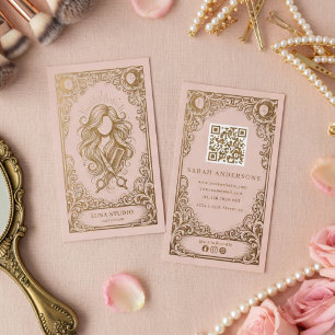 Mystieke Kapsalon Bedrijfskaart Vintage Boho Visitekaartje