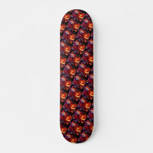 Mystieke kat en gloeiende pompoenen persoonlijk skateboard