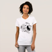 Mystieke kat en maan t-shirt (Voorkant volledig)