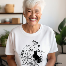 Mystieke kat en maan t-shirt