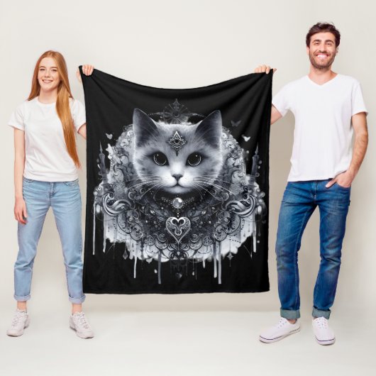 Mystieke Kat Fleece Deken (In situ)