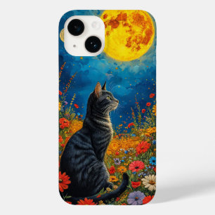 Mystieke kat onder maan esthetisch hemels nachtlev Case-Mate iPhone 14 hoesje