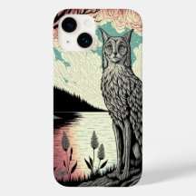 Mystieke Kat Psychedelische Hoesje voor Telefoon |