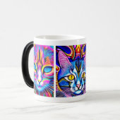 Mystieke kat | Psychedelische kunst Magische Mok (Voorkant links)