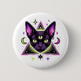 Mystieke Kat Ronde Button 5,7 Cm